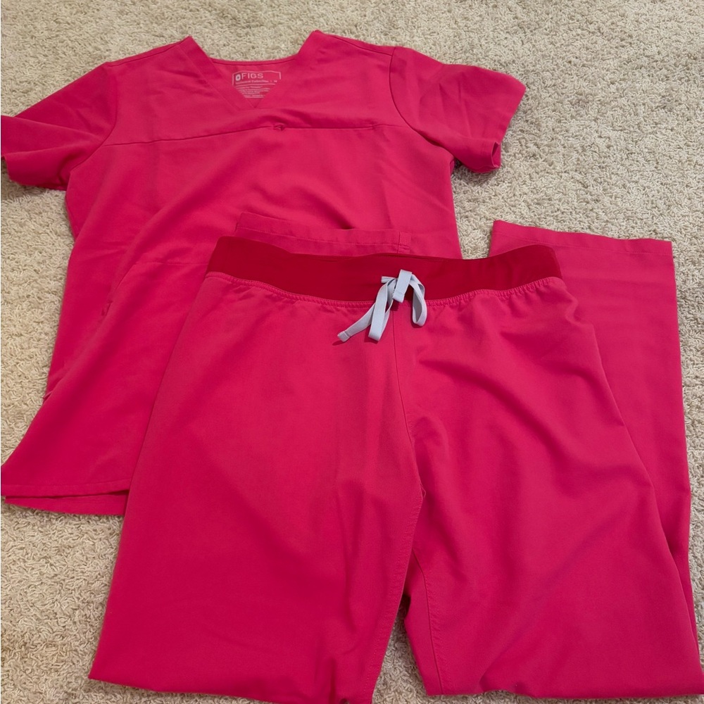 Hot Pink Figs Scrubs Set